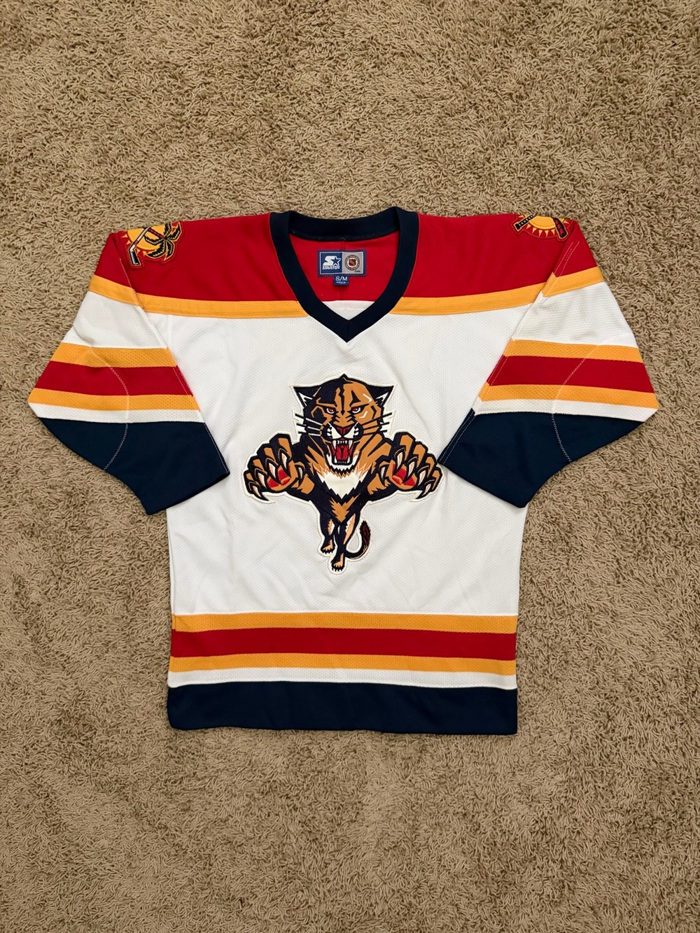 Vintage 90s Starter Florida Panthers Jersey Mens S/M White NHL Hockey